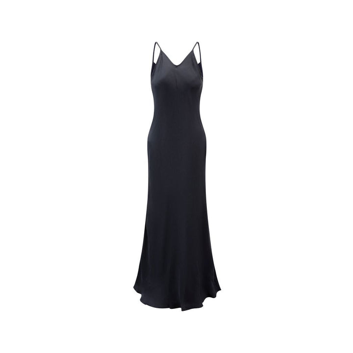 Navy Thin Suede Slip Dress