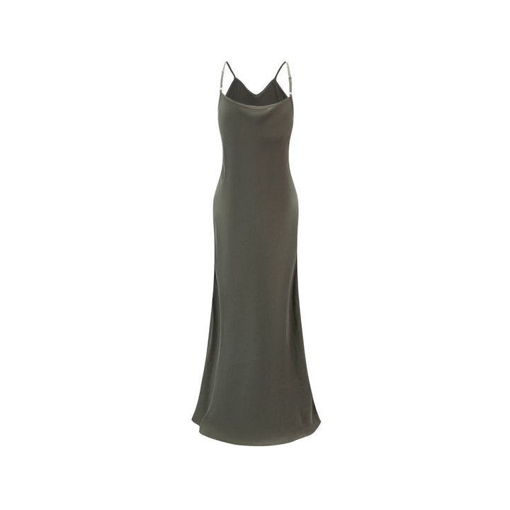 Green Thin Suede Slip Dress