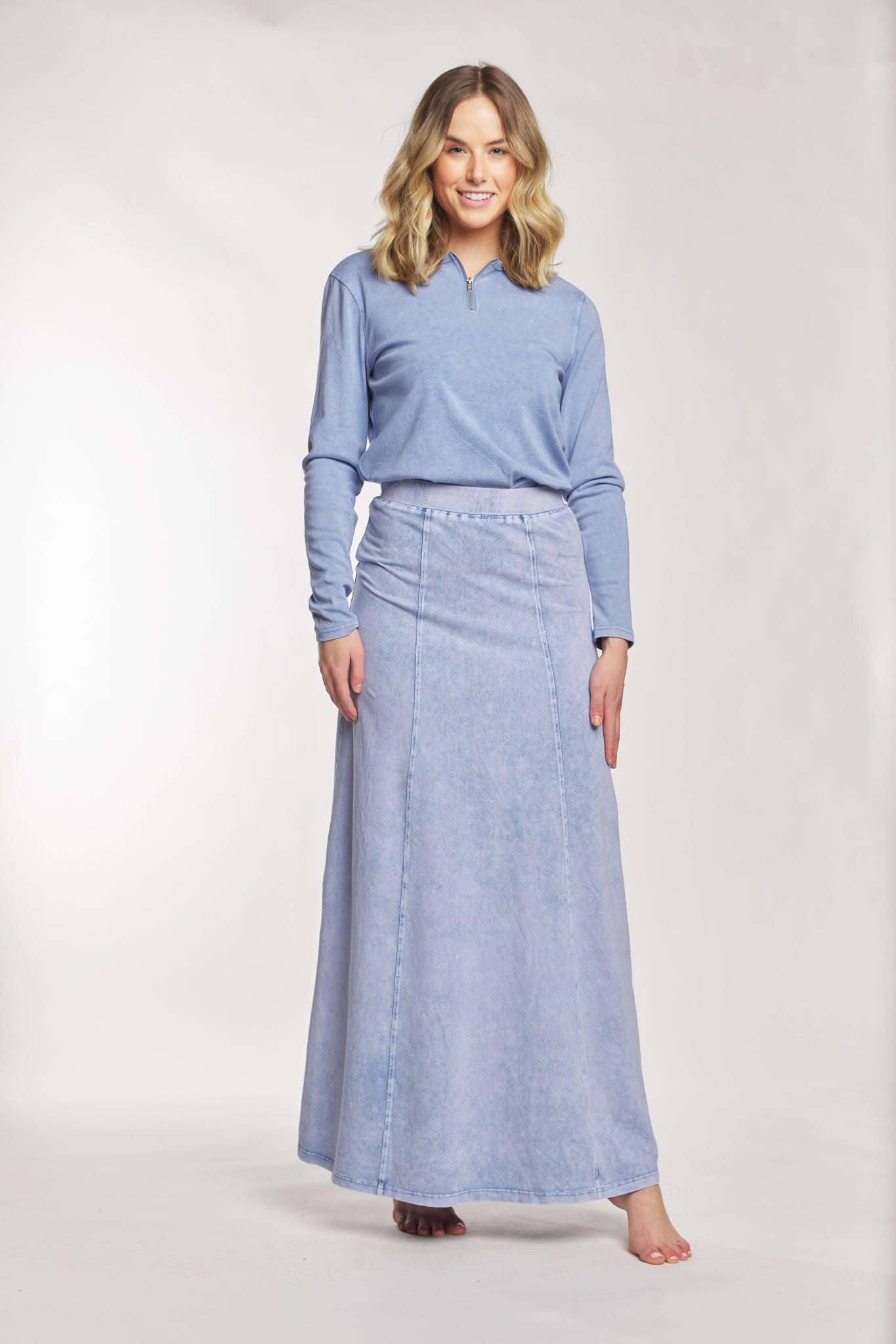 Light Blue A-Line Maxi Skirt