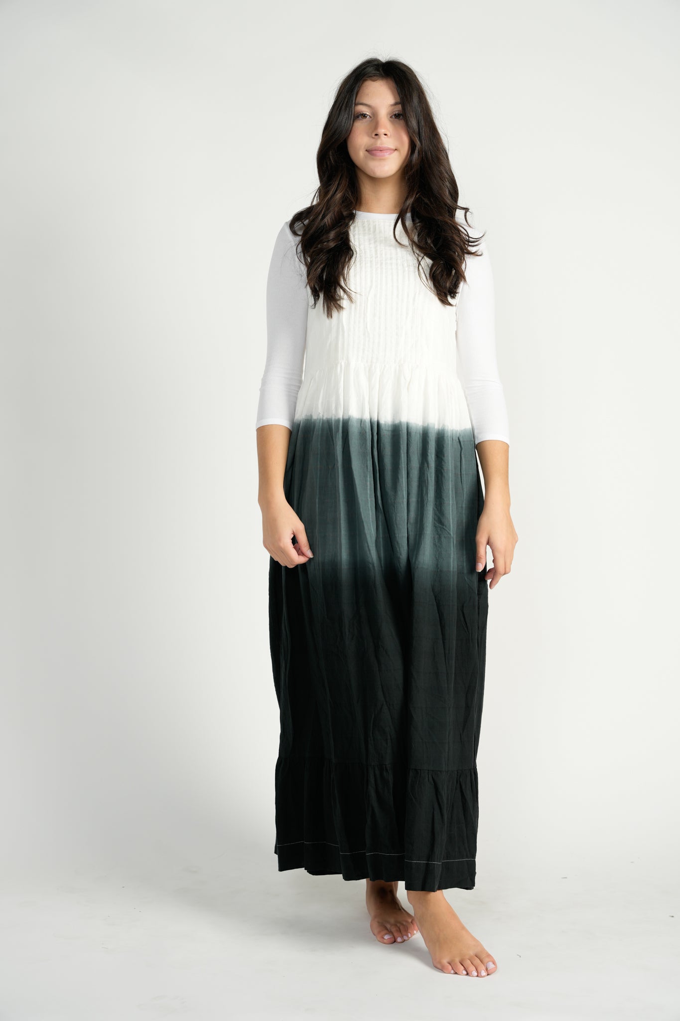 White To Black Ombre Maxi Jumper