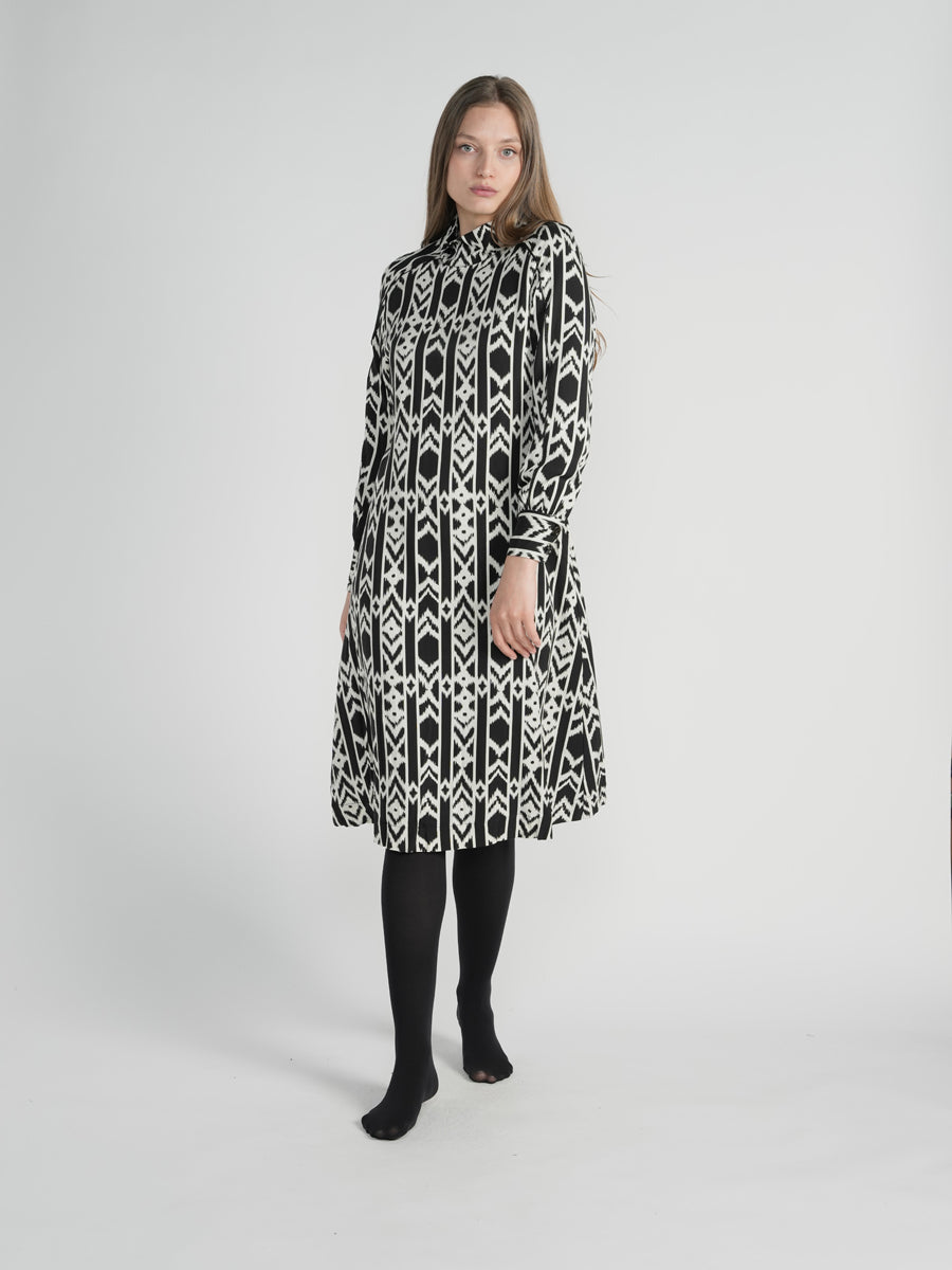 Black and outlet white aztec dress