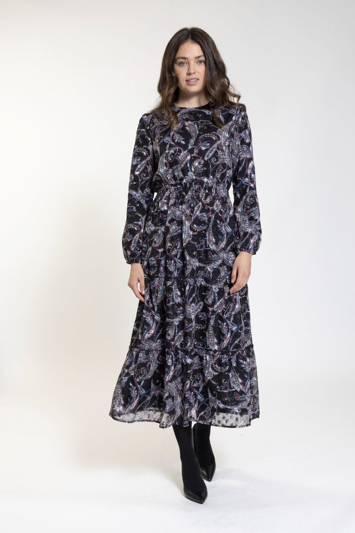 Black Base Paisley Printed Dress