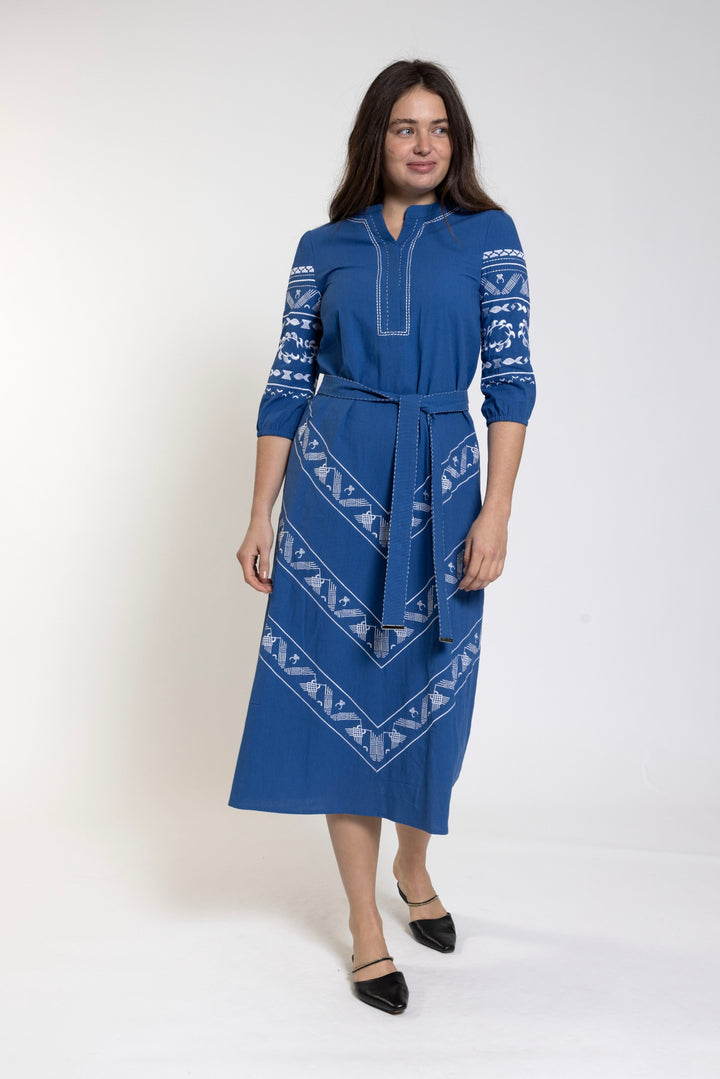 Royal Blue Print Dress