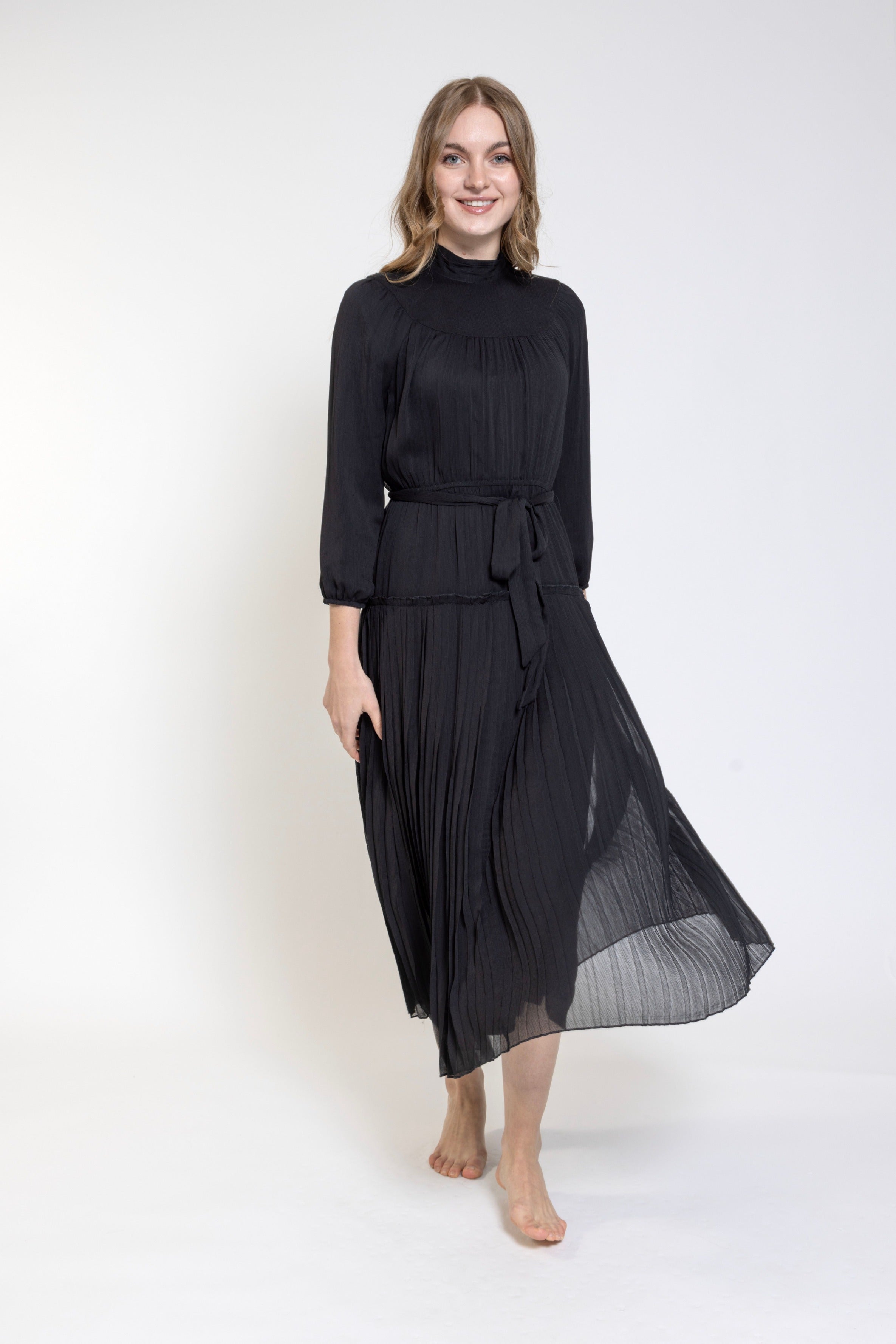 Black Bottom Pleated Dress