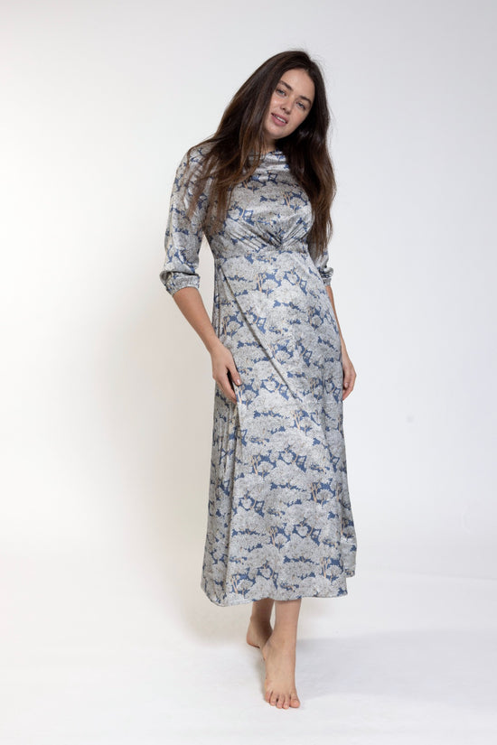 Blue Base Tree Printed Dress