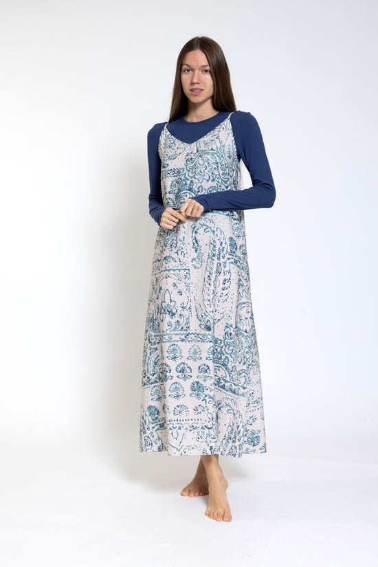 Blue Print Slip Dress