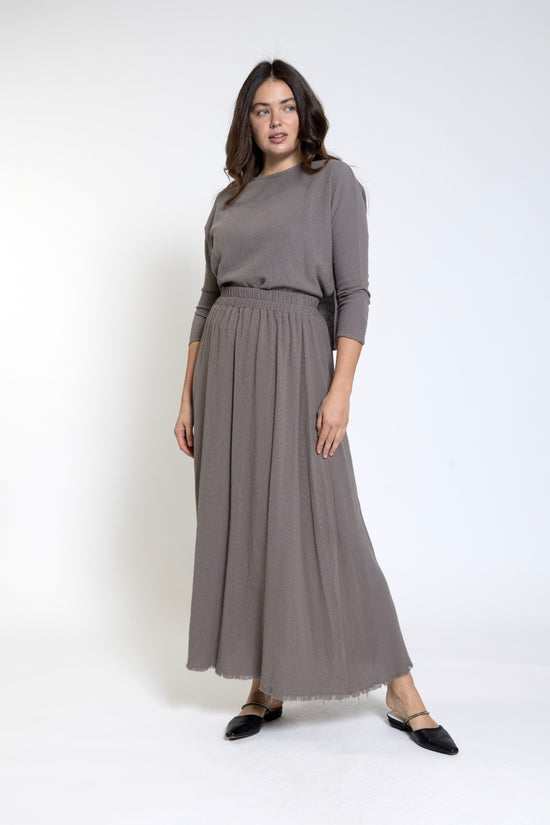 Stone Skirt With Frayed Bottom