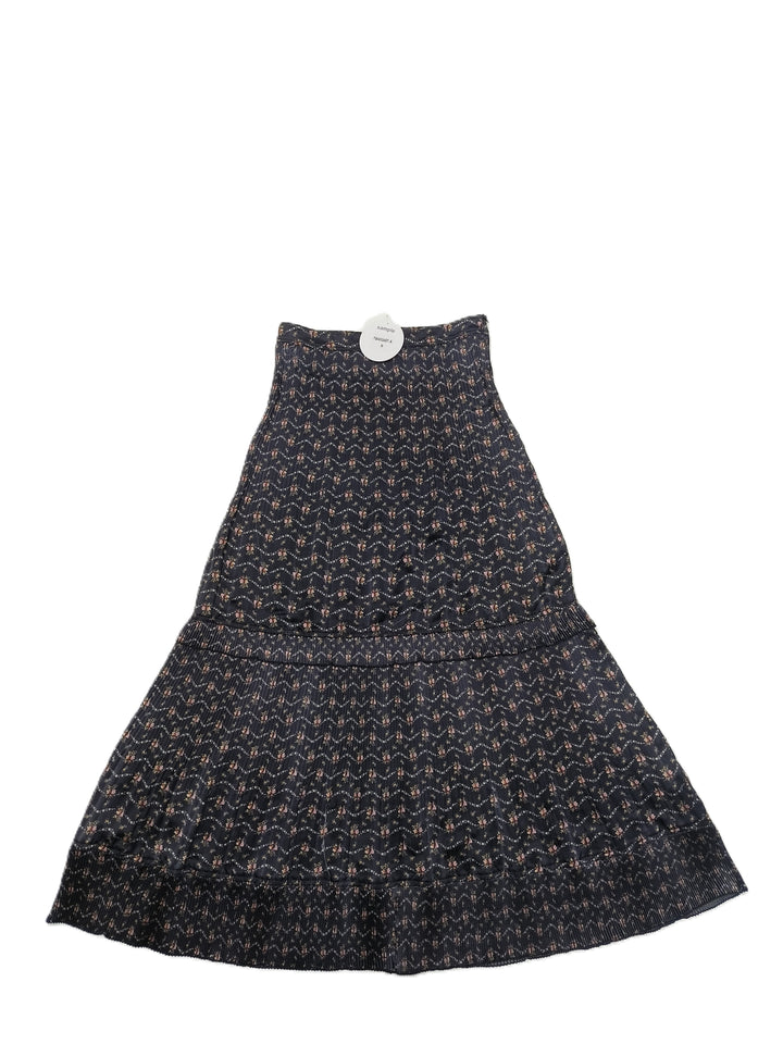 Black Printed Ruffled Skirt