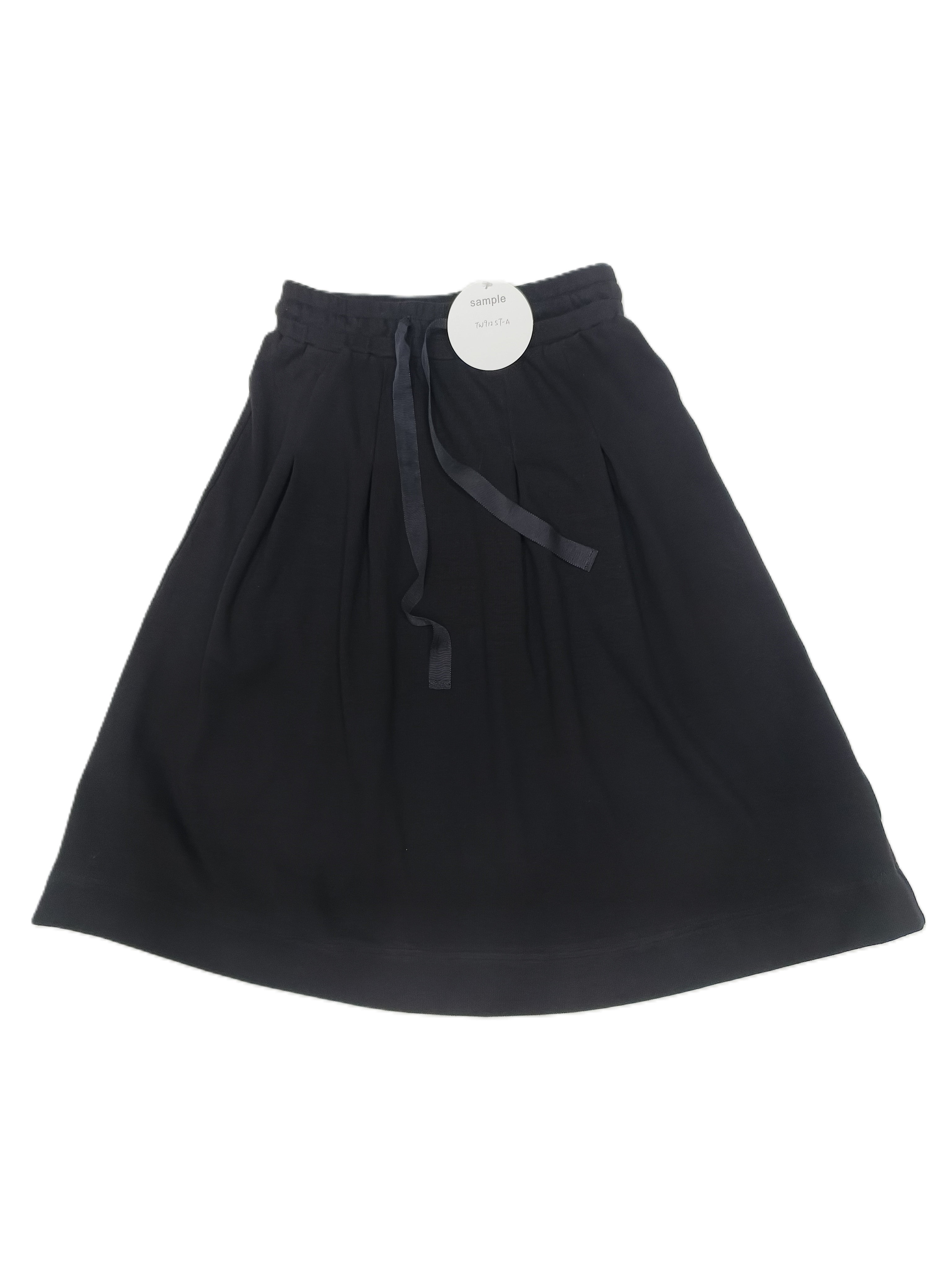 Black Skirt With Ribbon Drawstring