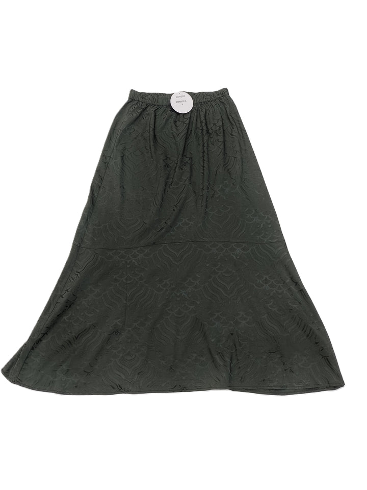 Blackish Green Wave Printed Skirt