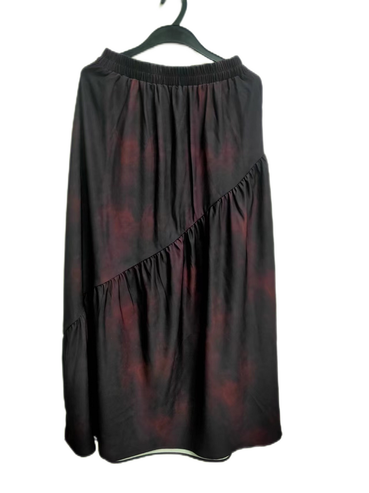 Marroon Printed Skirt