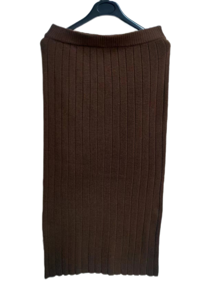 Brown Knit Skirt - WW4561-A