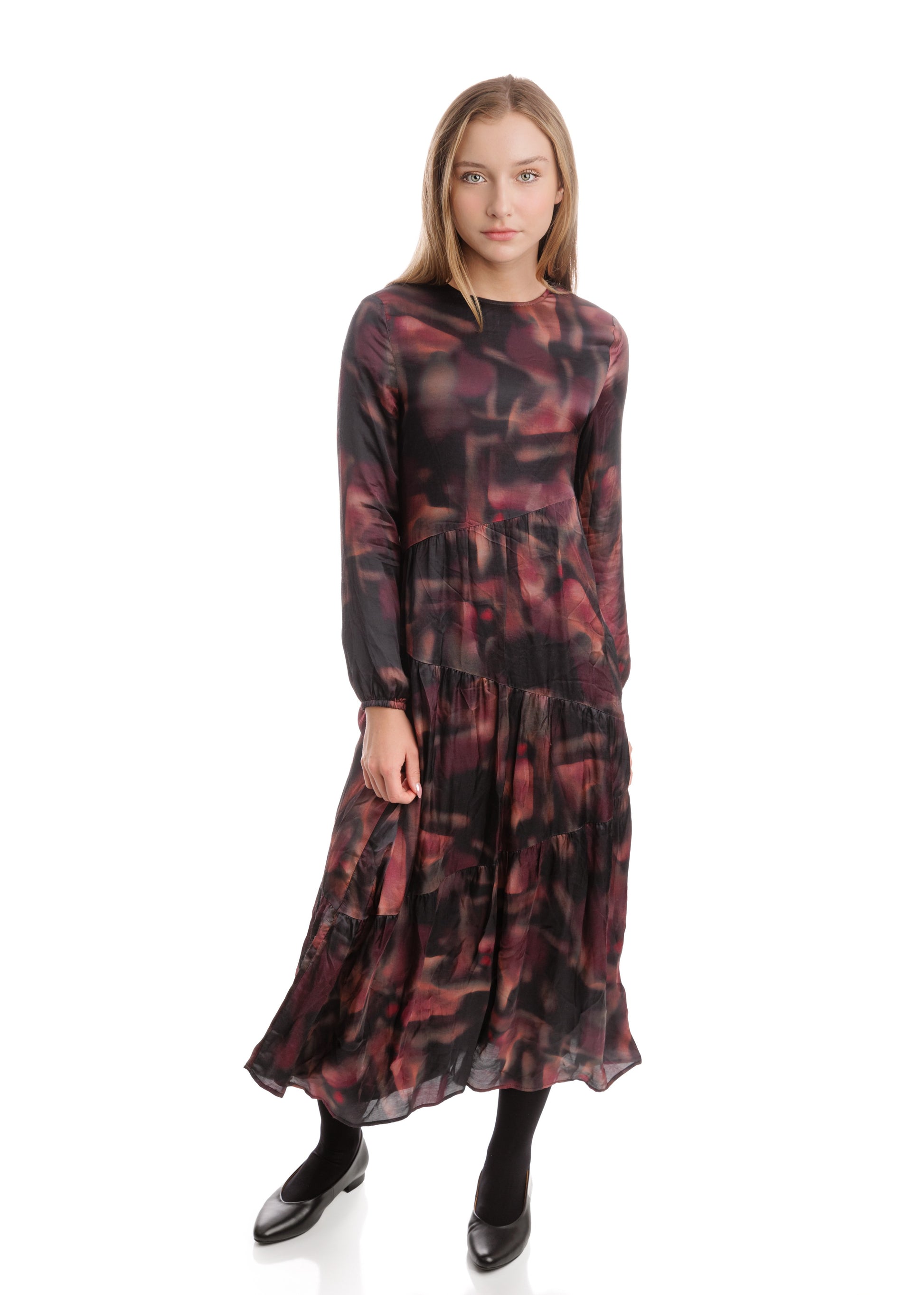 Black Base Abstract Printed Dress