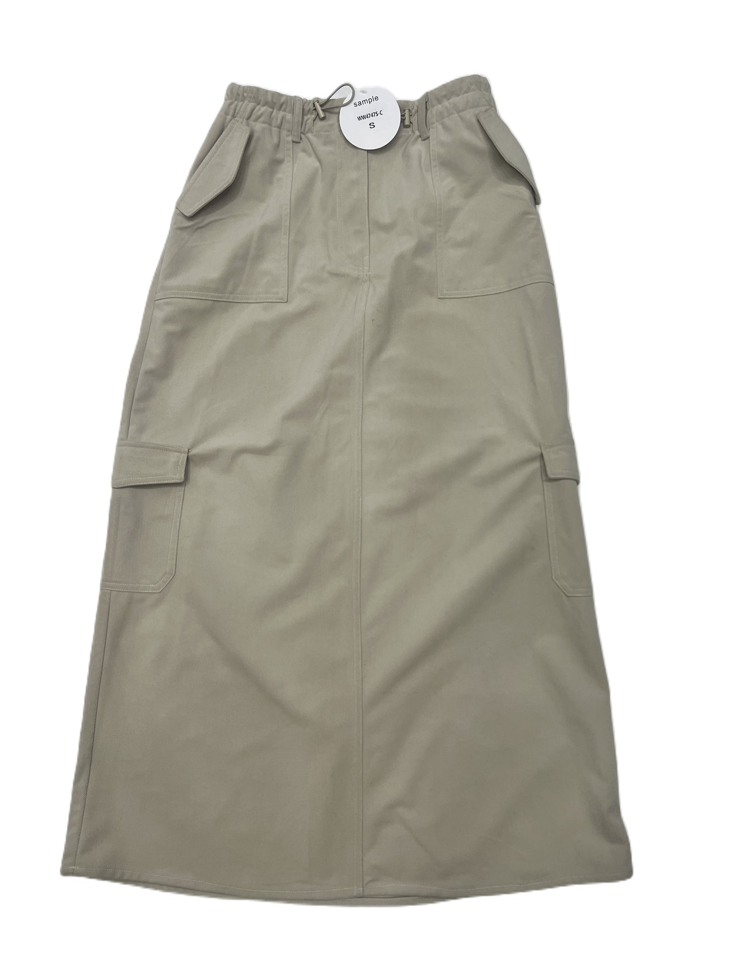 Cream Multi Pocket Drawstring Skirt