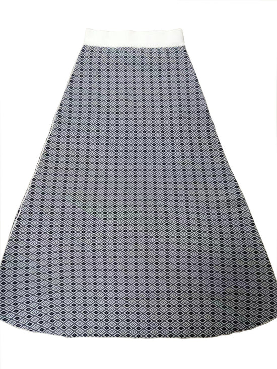 Black White Knit Skirt