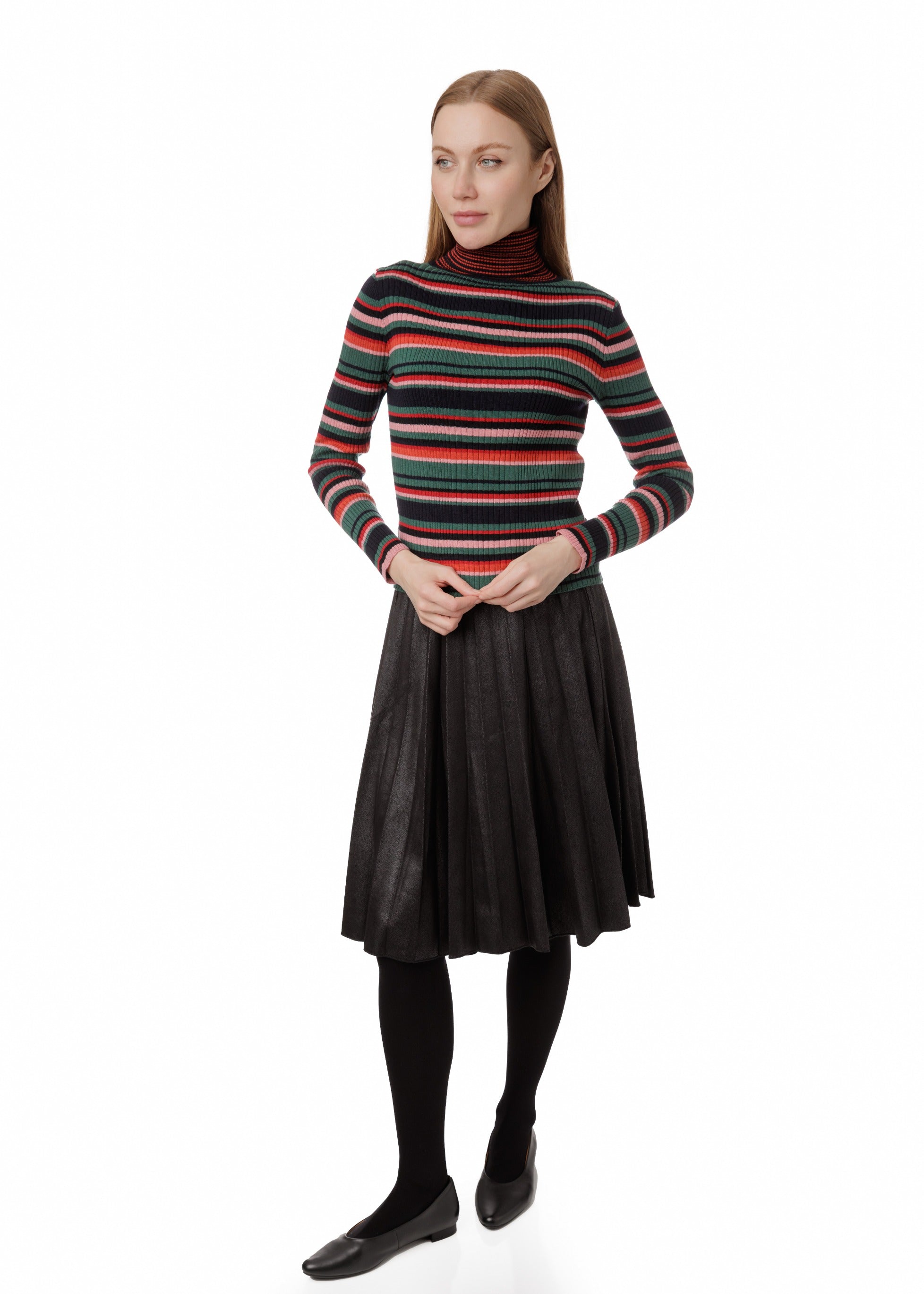 Striped Turtlneck Sweater