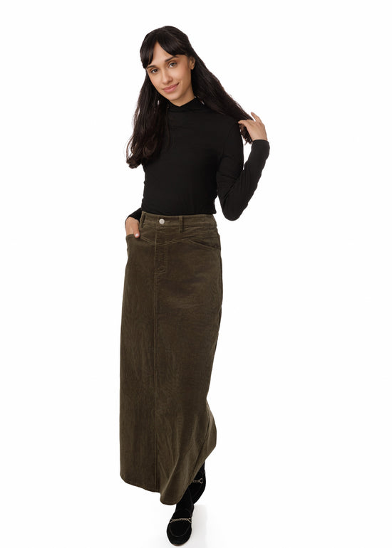 Green Corduroy Skirt