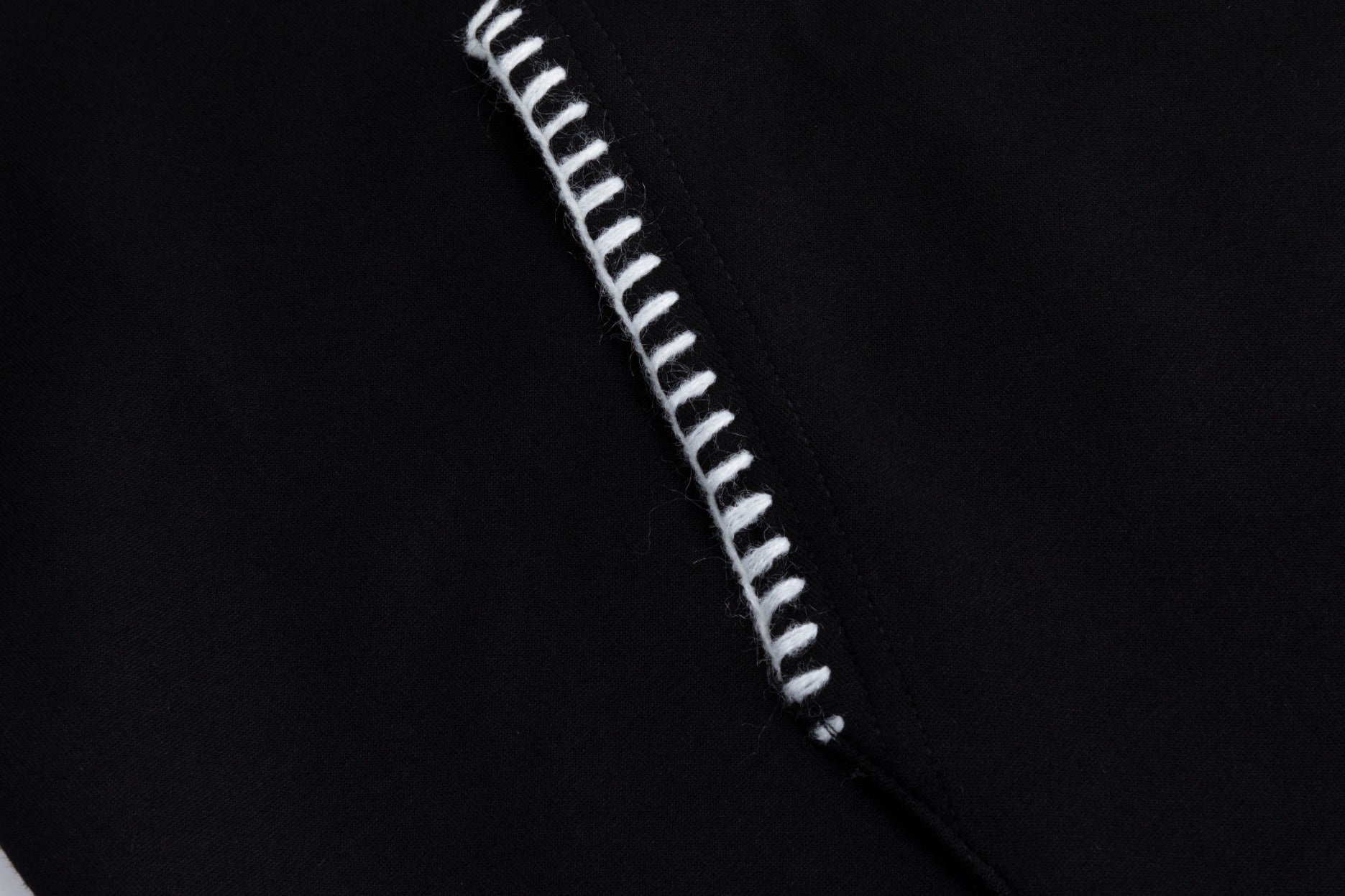 Black With White Exposes Stitching Hoody Dress