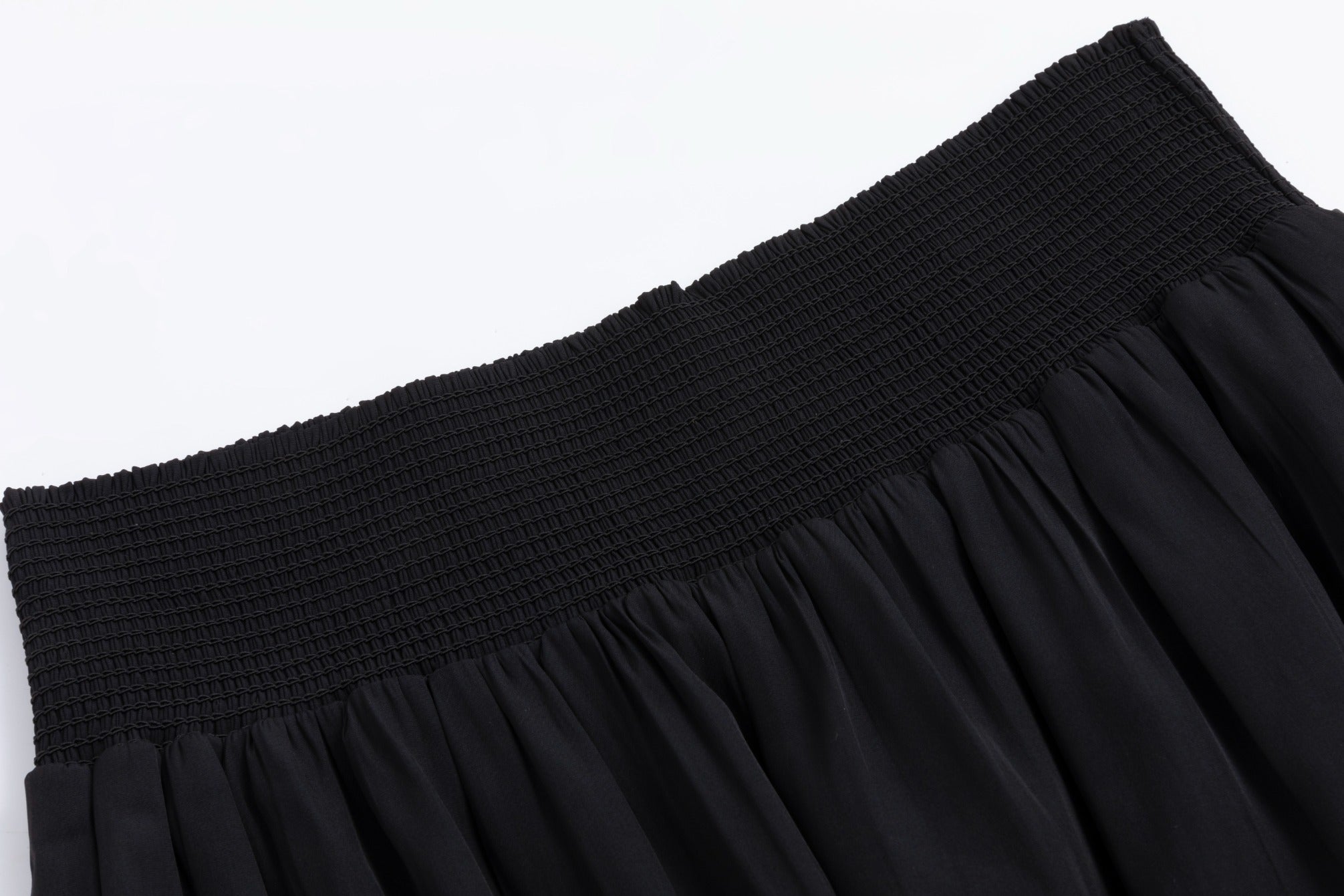 Black Scrunch Waist Skirt