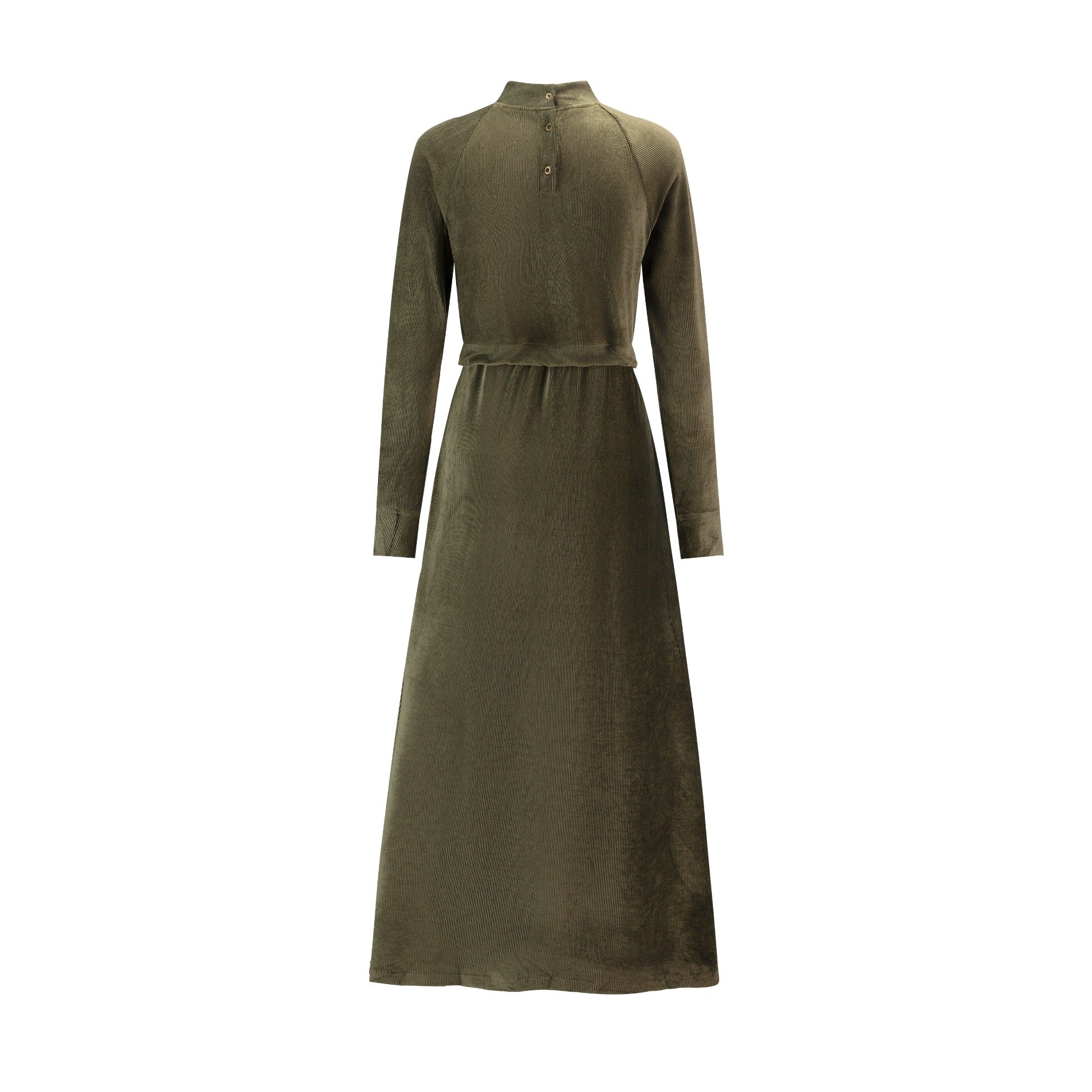 Olive Velvet Faux Two Piece Dress