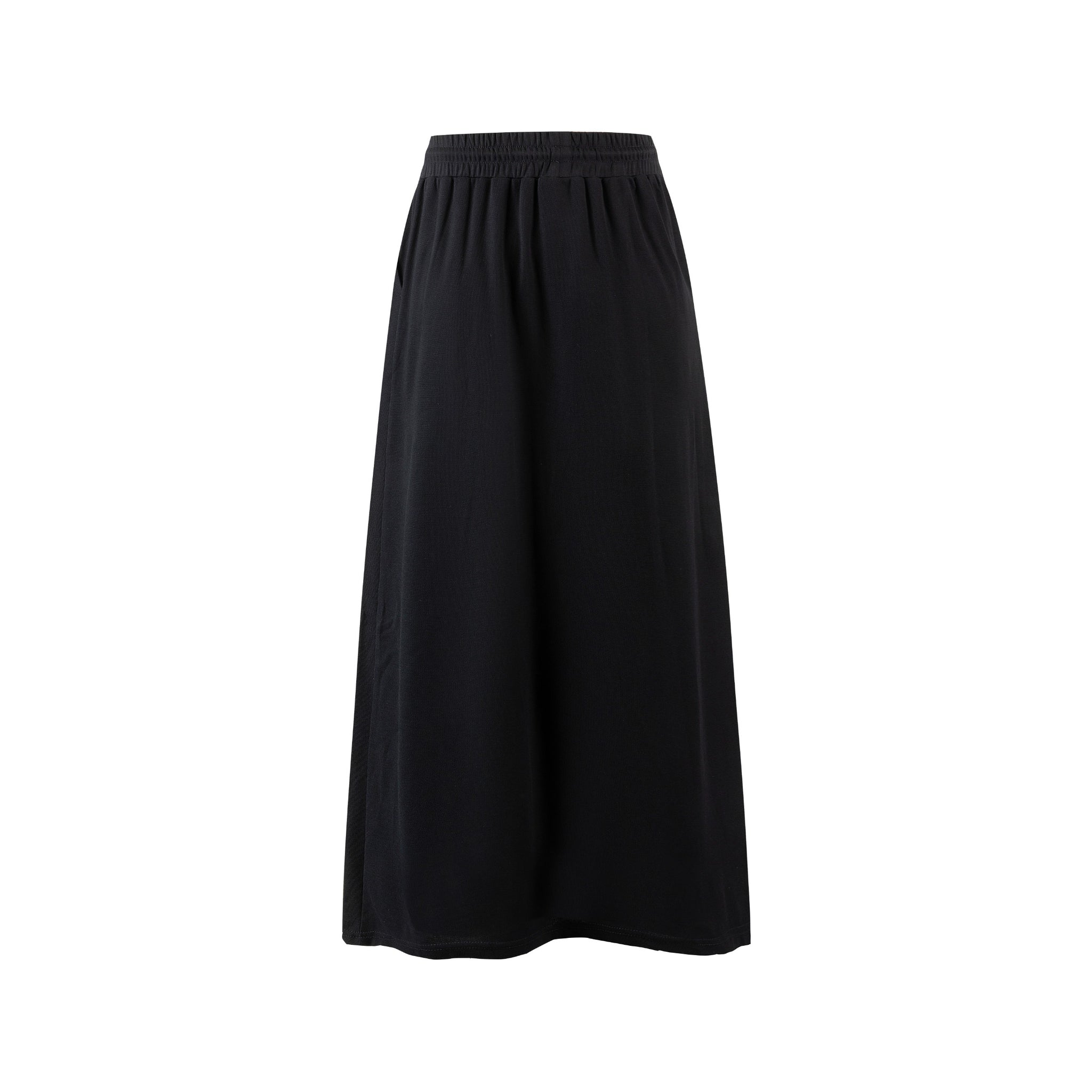 Black Casual Skirt With Drawstring