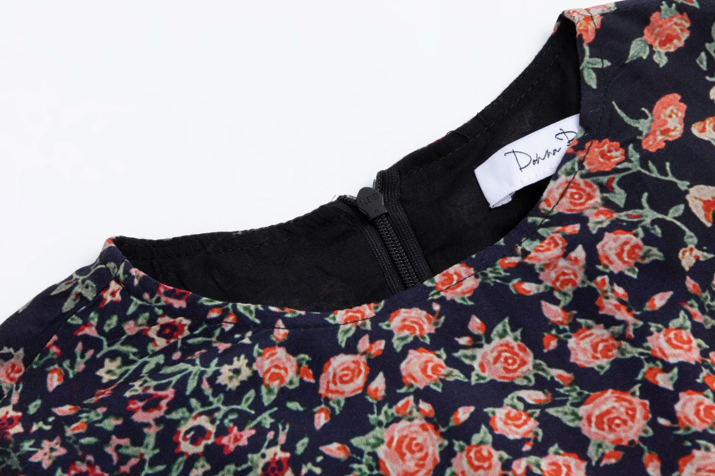 Black Dress With Multi-Flower Print