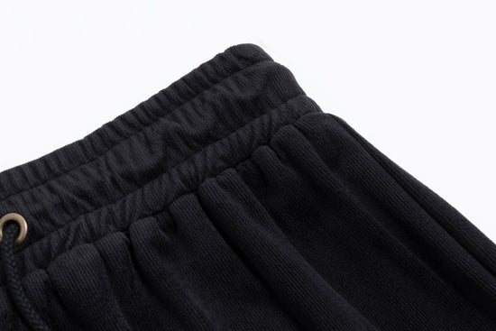 Black Corduroy Skirt With Drawstring