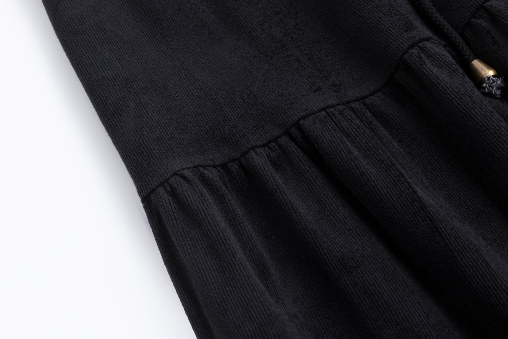 Black Corduroy Skirt With Drawstring