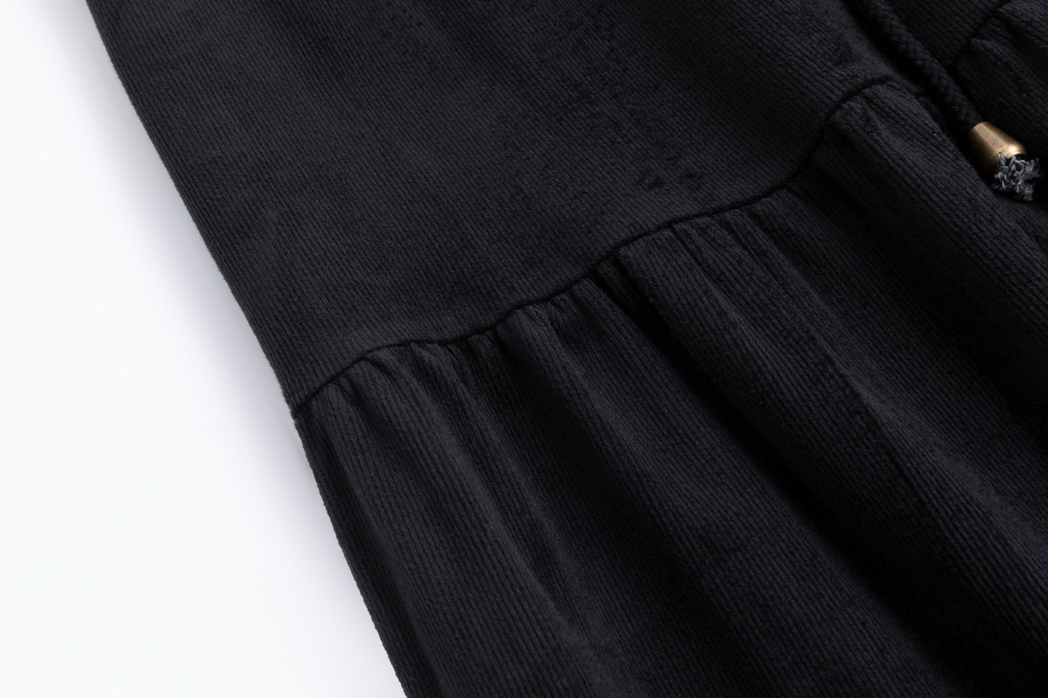 Black Corduroy Skirt With Drawstring