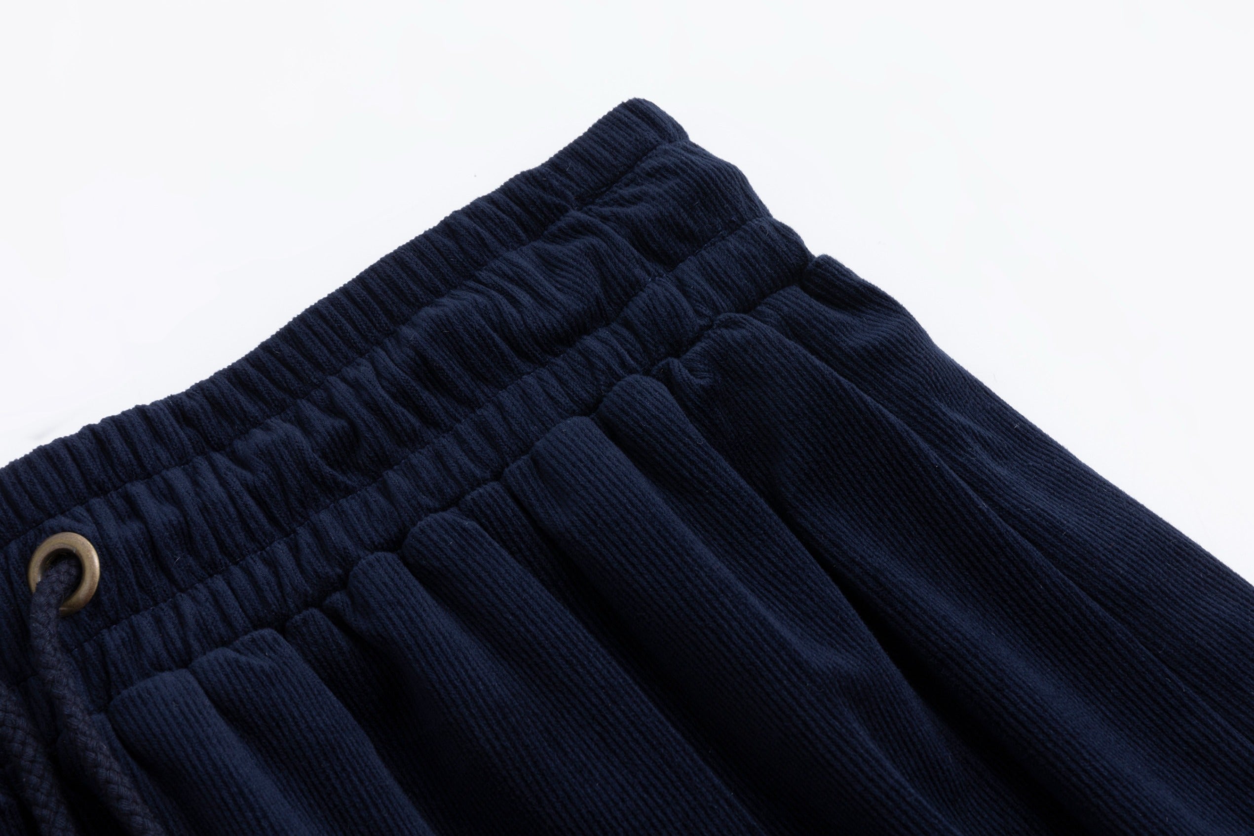 Navy Corduroy Skirt With Drawstring