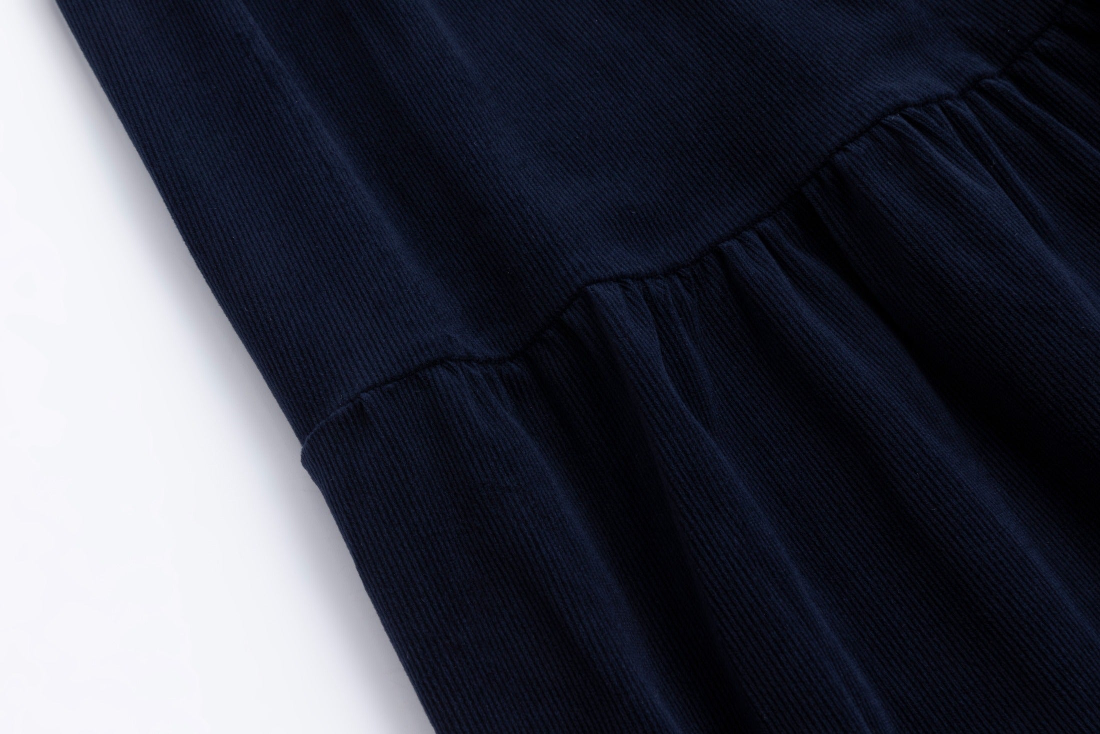 Navy Corduroy Skirt With Drawstring