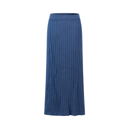 Blue Cableknit Skirt