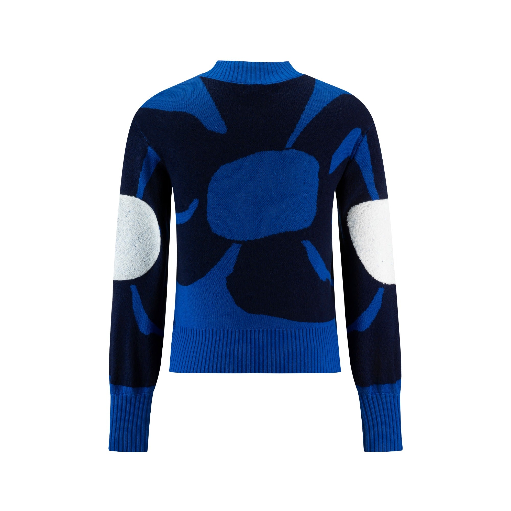 Navy And Royal Blue Printed Sweater