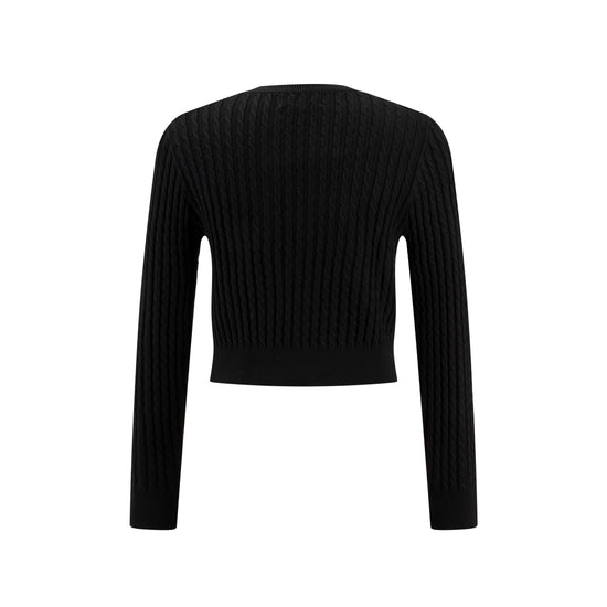 Black Cable Knit Sweater