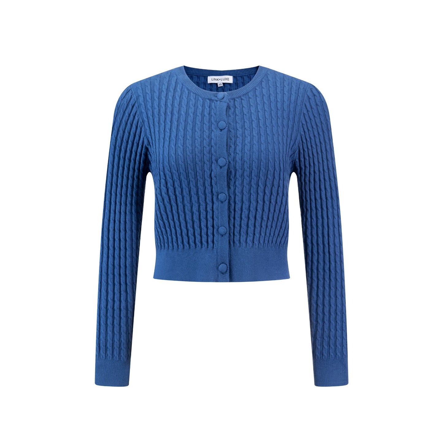 Blue Cable Knit Cardigan