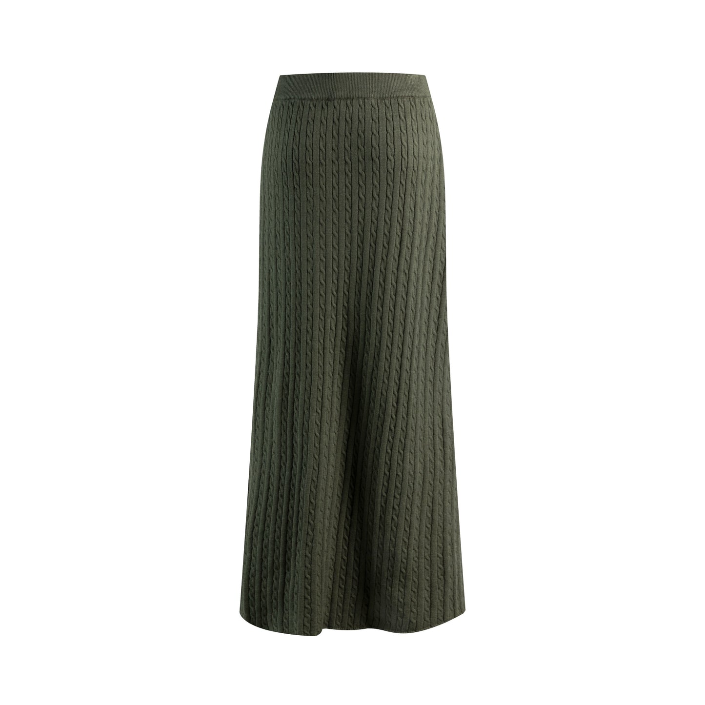 Olive Cable Skirt