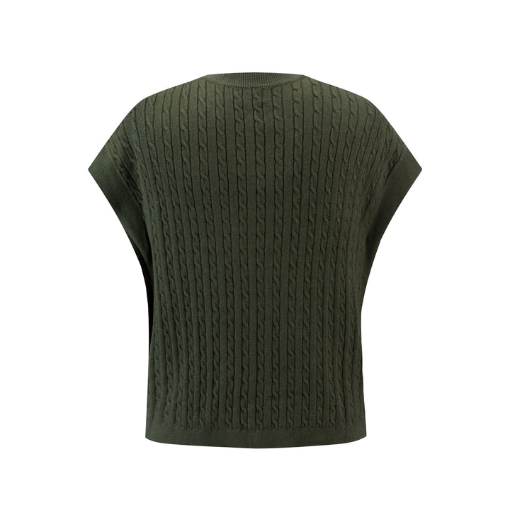 Olive Cable Vest