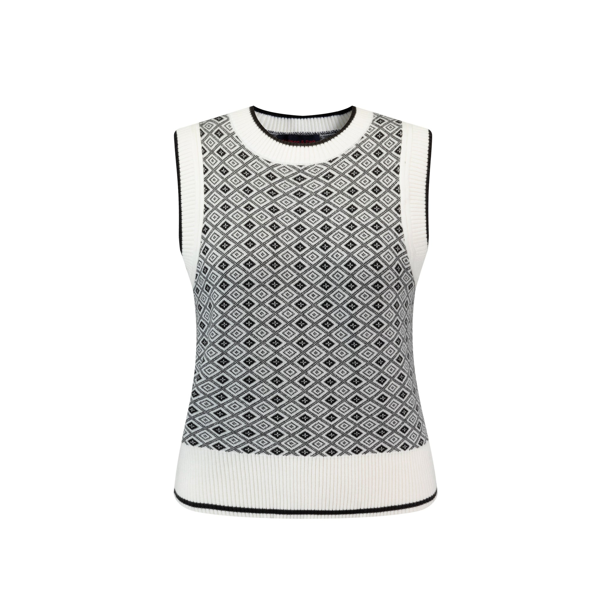 Black White Knit Vest