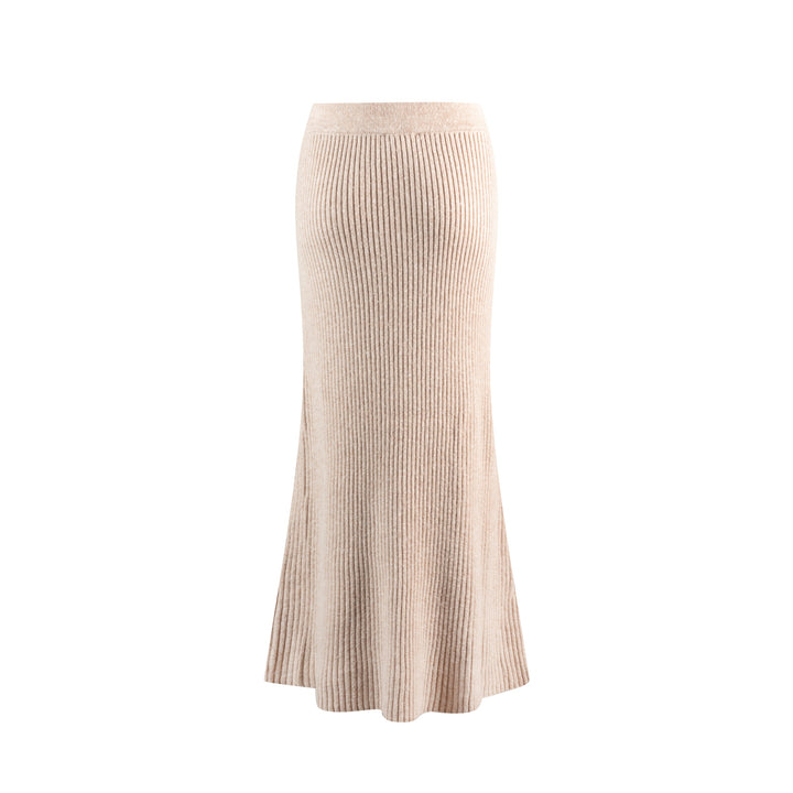 Tan Ribbed Skirt