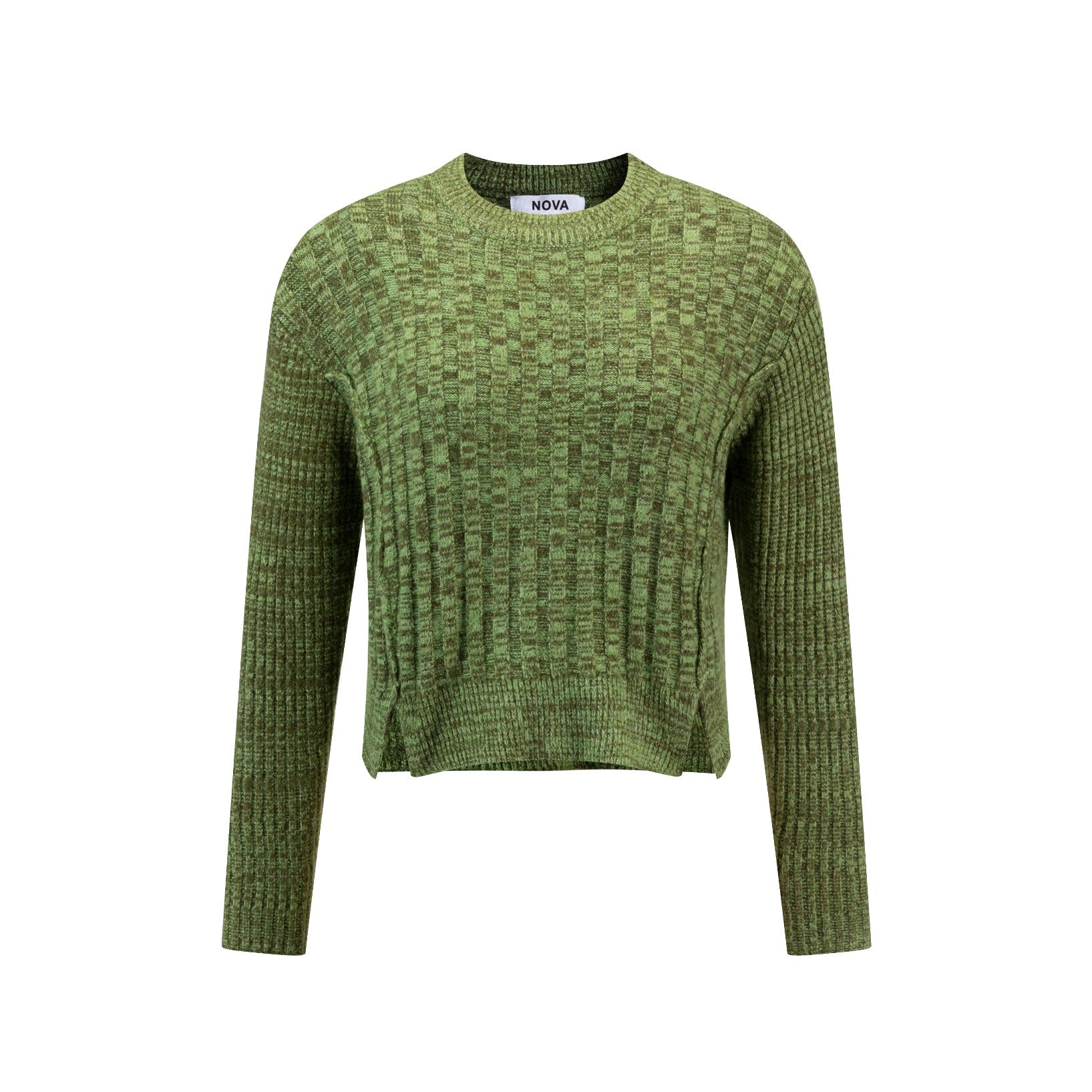 Green And Brown Heathered Sweater