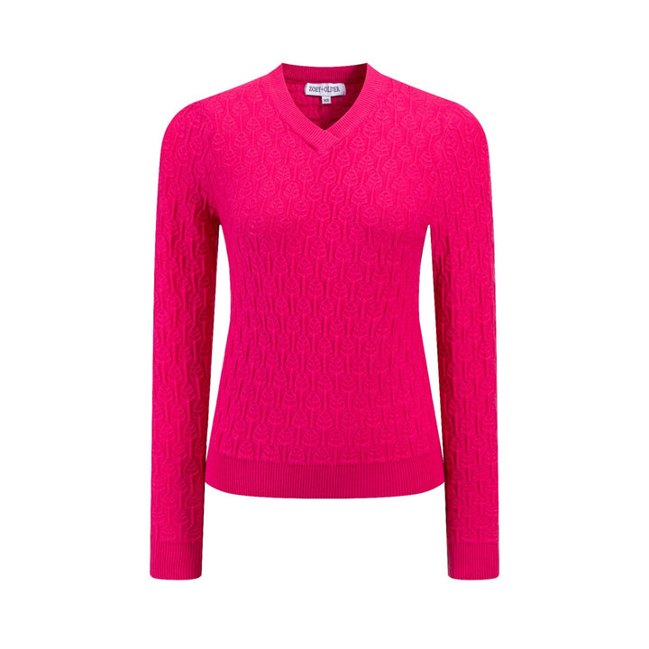 Hot Pink Detailed Knit Top