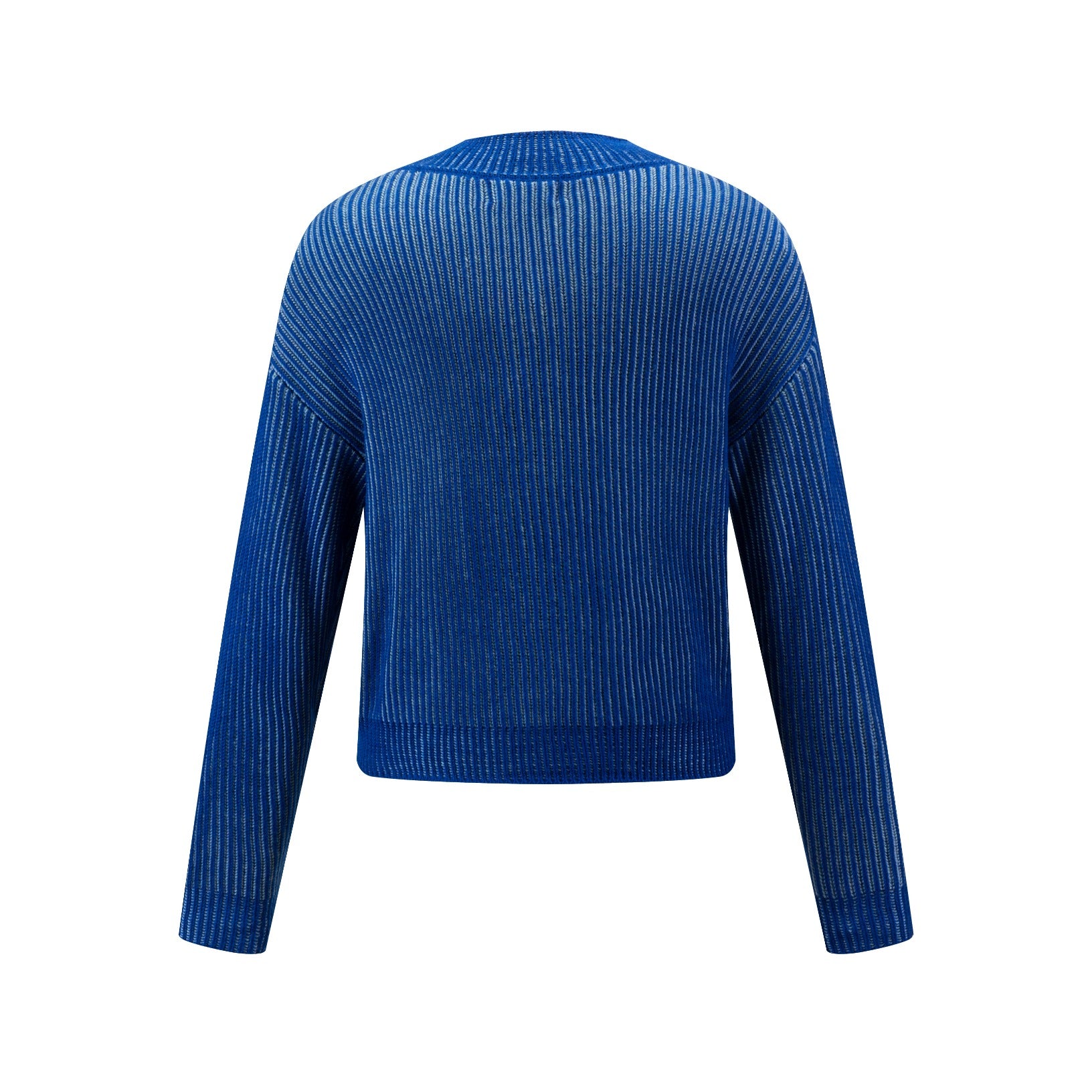 Blue Knit V Neck Sweater