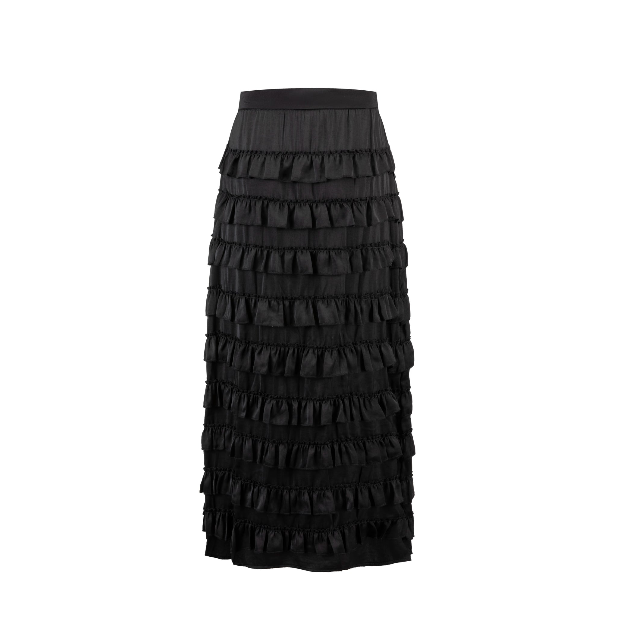 Silk Tiered Skirt