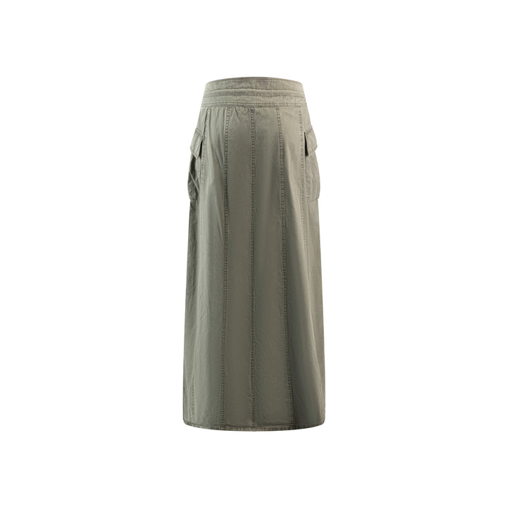 Green Acid Wash Draw String Skirt