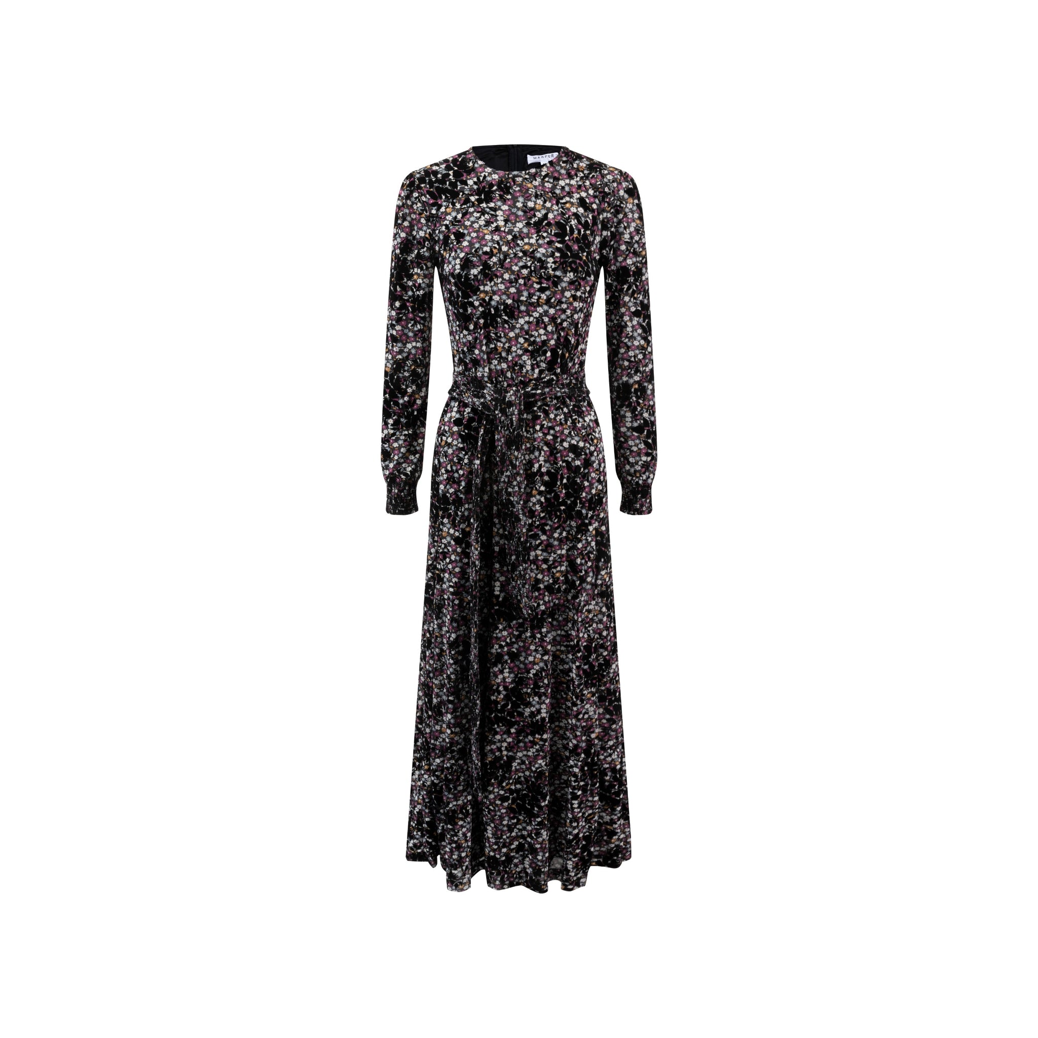 Pressed Velvet Multi Floral Dress