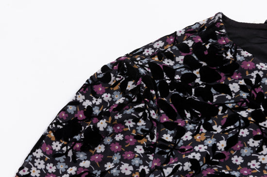 Pressed Velvet Multi Floral Dress