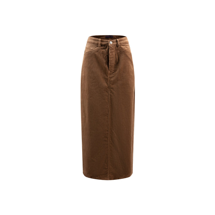 Brown Corduroy Skirt