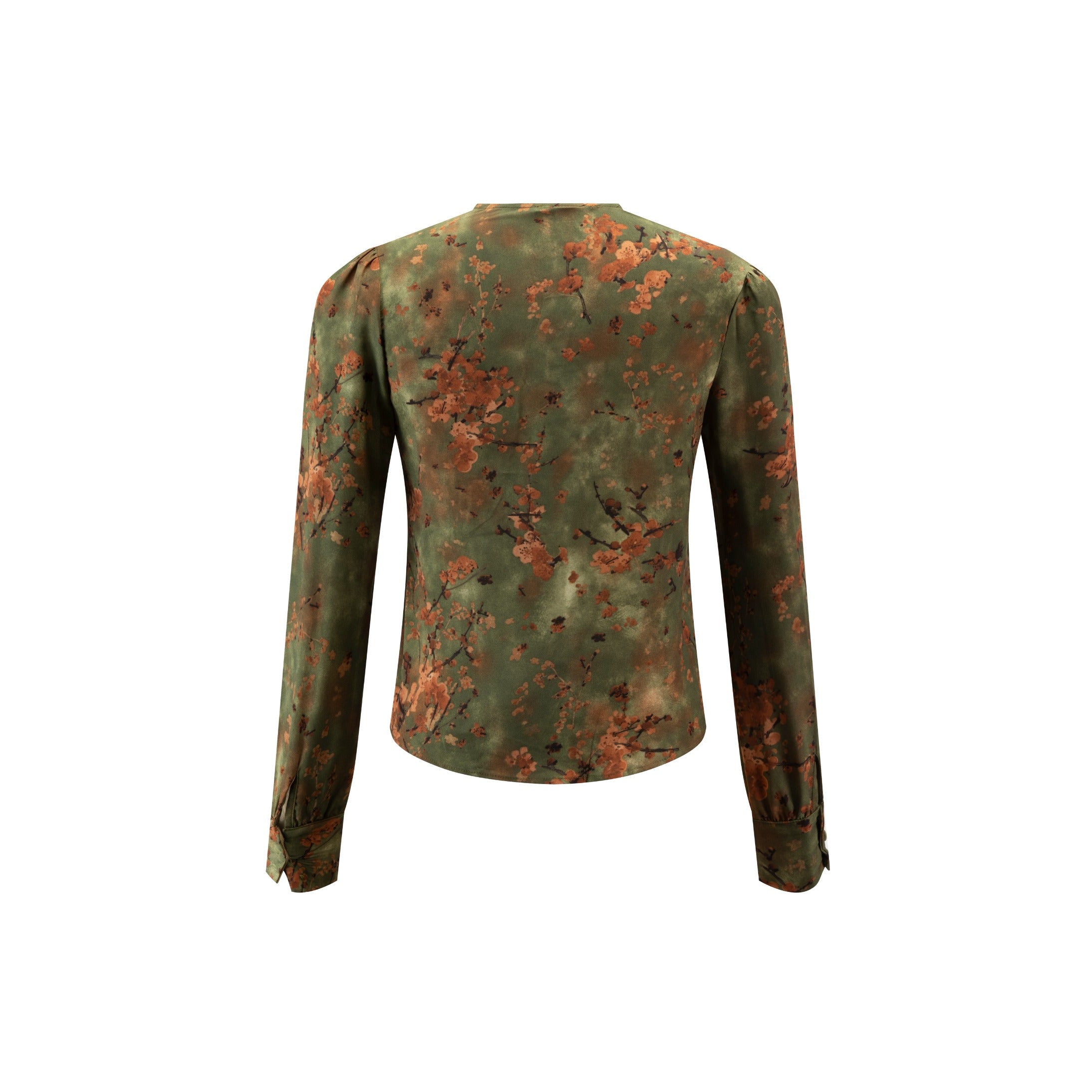 Green And Rust Printed Shirt