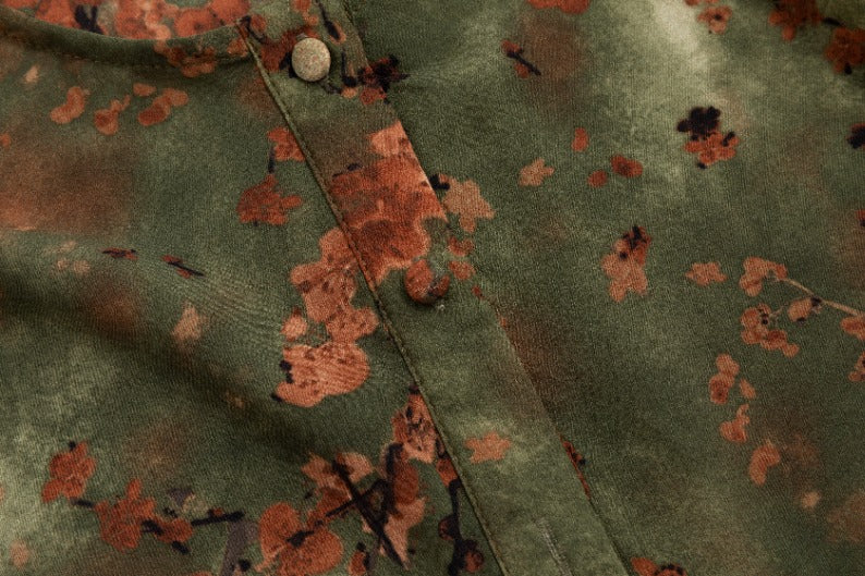 Green And Rust Printed Shirt