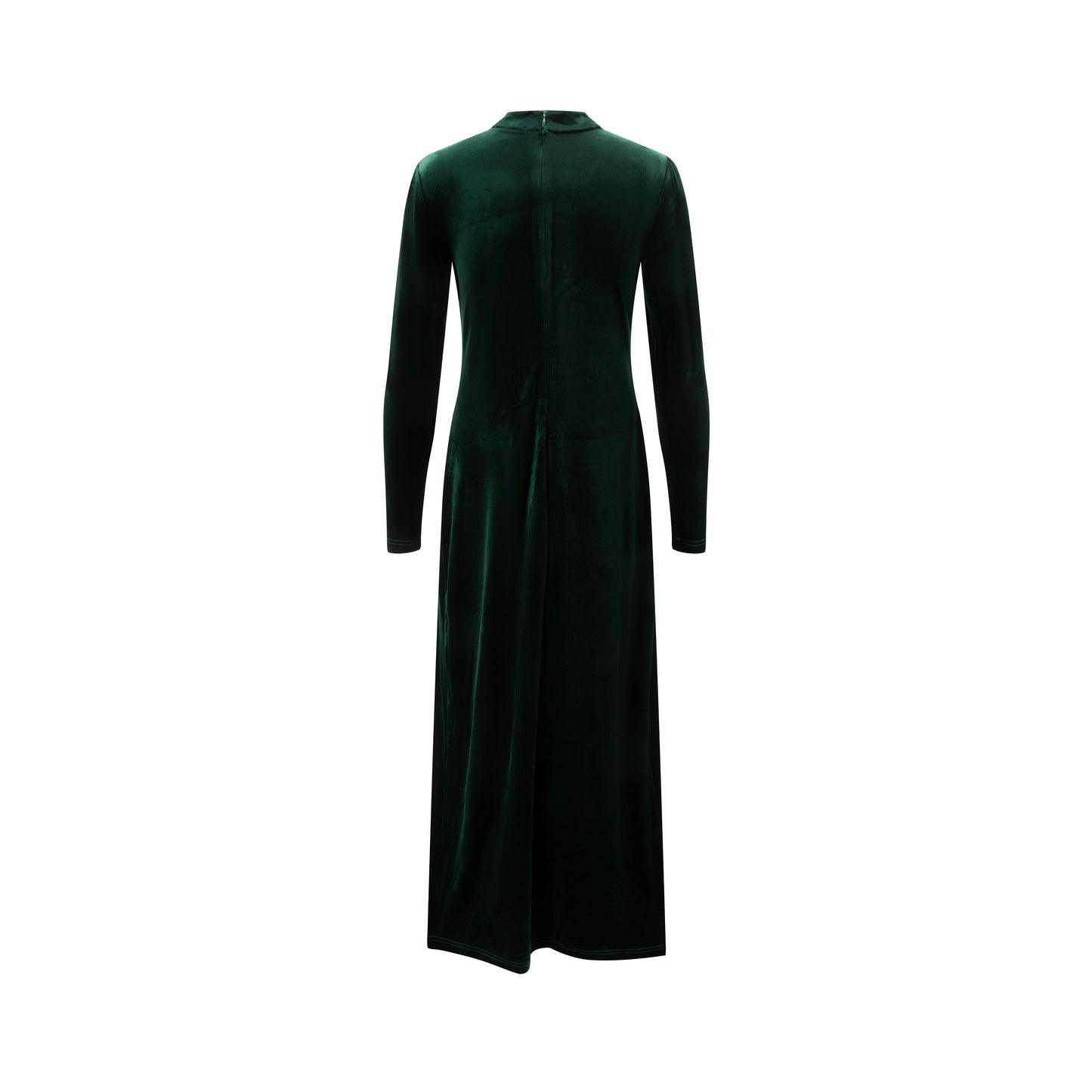 Emerald Green Velvet Chipao With Goldern Buttons Bottom Slit